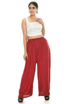 Mominos Fashion Moeza Reyon Cotton Maroon Color Cut Work Palazzo | Grab2Buy