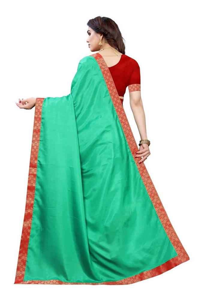 Vamika Rama Green Dola Silk Border Saree (Kirti Rama) | Grab2Buy