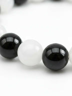 NVR Black & White Beaded Bracelet for Men & Women