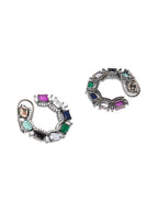 Multi Silver Stud Earrings- Ruby Raang | Grab2Buy