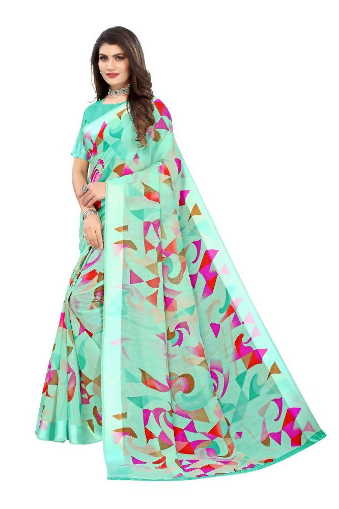 Vamika Green Linen Satin Border Saree | Grab2Buy