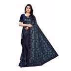 Vamika Blue Lycra Designer Saree (Niya Blue) | Grab2Buy