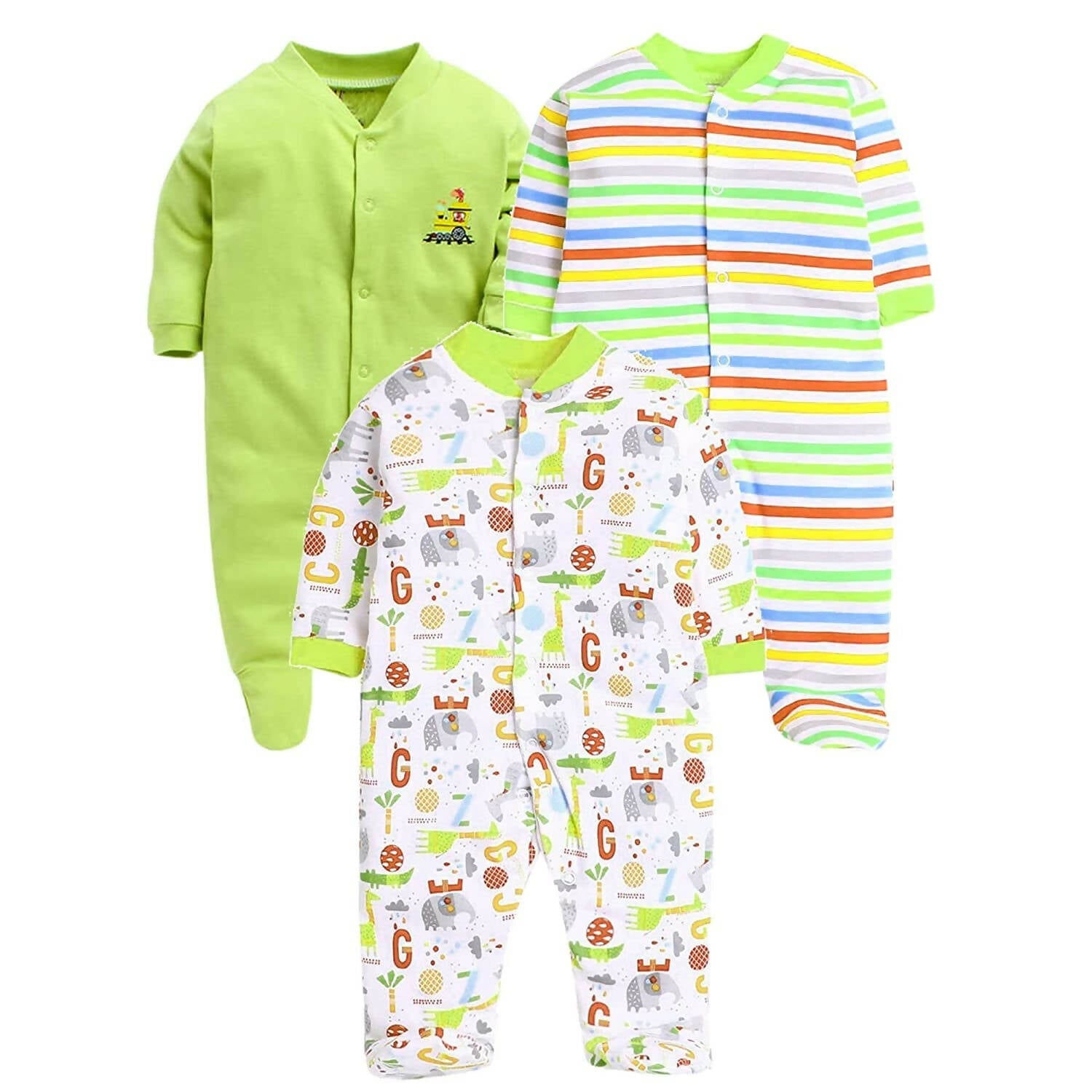 Daddy - G Rompers/Sleepsuits/Jumpsuit /Night Suits for New Born Babies - Green | Grab2Buy