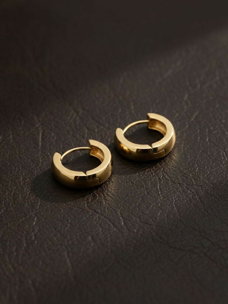 NVR Men's Gold Plated Hoop Earrings | Grab2Buy