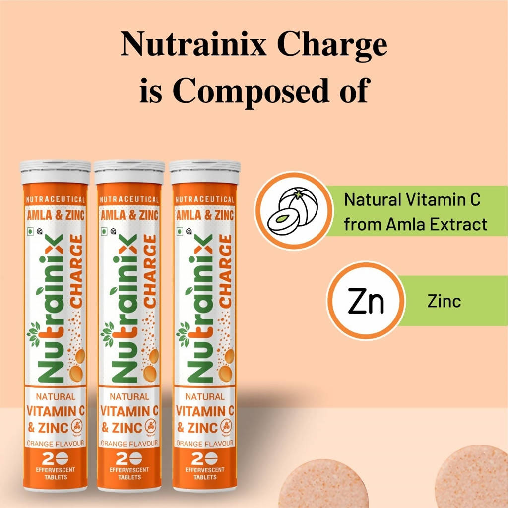 Nutrainix Charge Natural Vitamin C & Zinc Tablets | Grab2Buy