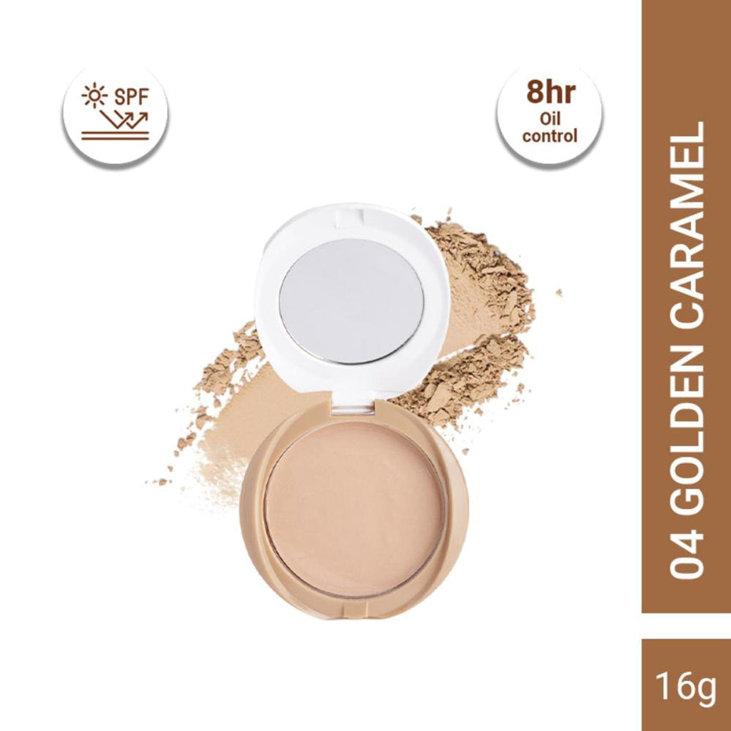 CUFFS N LASHES Perfect Finish Pressed Powder Compact With SPF 15 - 04 Golden Caramel | Grab2Buy