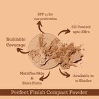 CUFFS N LASHES Perfect Finish Pressed Powder Compact With SPF 15 - 04 Golden Caramel | Grab2Buy