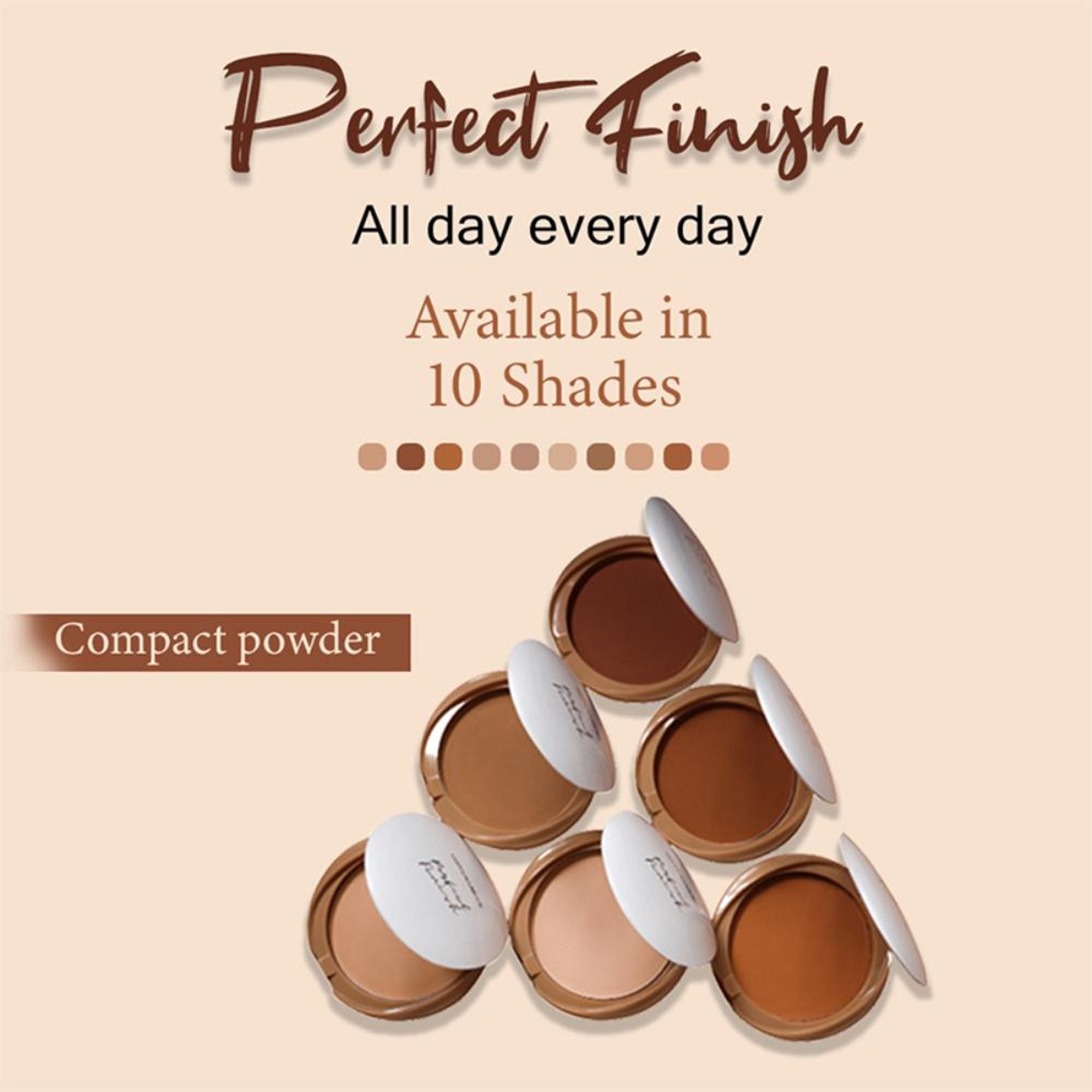 CUFFS N LASHES Perfect Finish Pressed Powder Compact With SPF 15 - 05 Light Medium | Grab2Buy