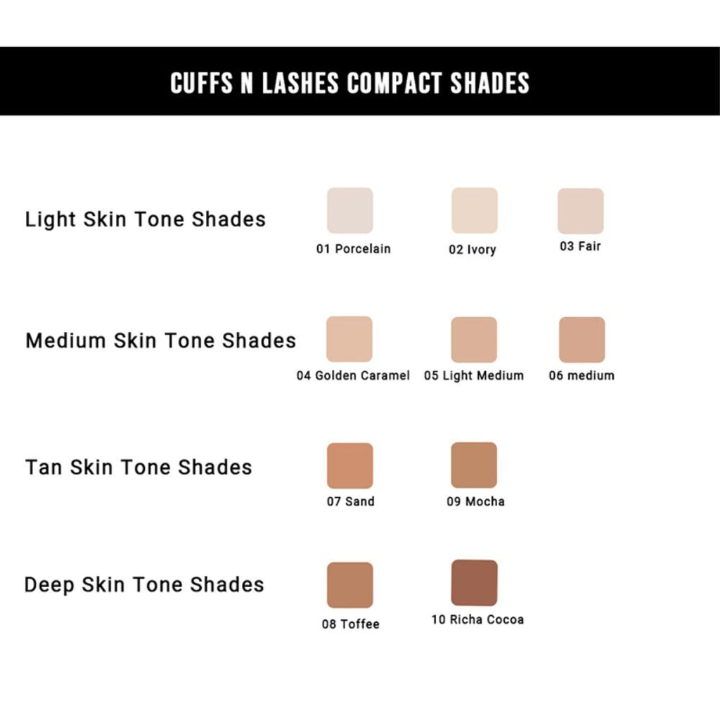 CUFFS N LASHES Perfect Finish Pressed Powder Compact With SPF 15 - 05 Light Medium | Grab2Buy