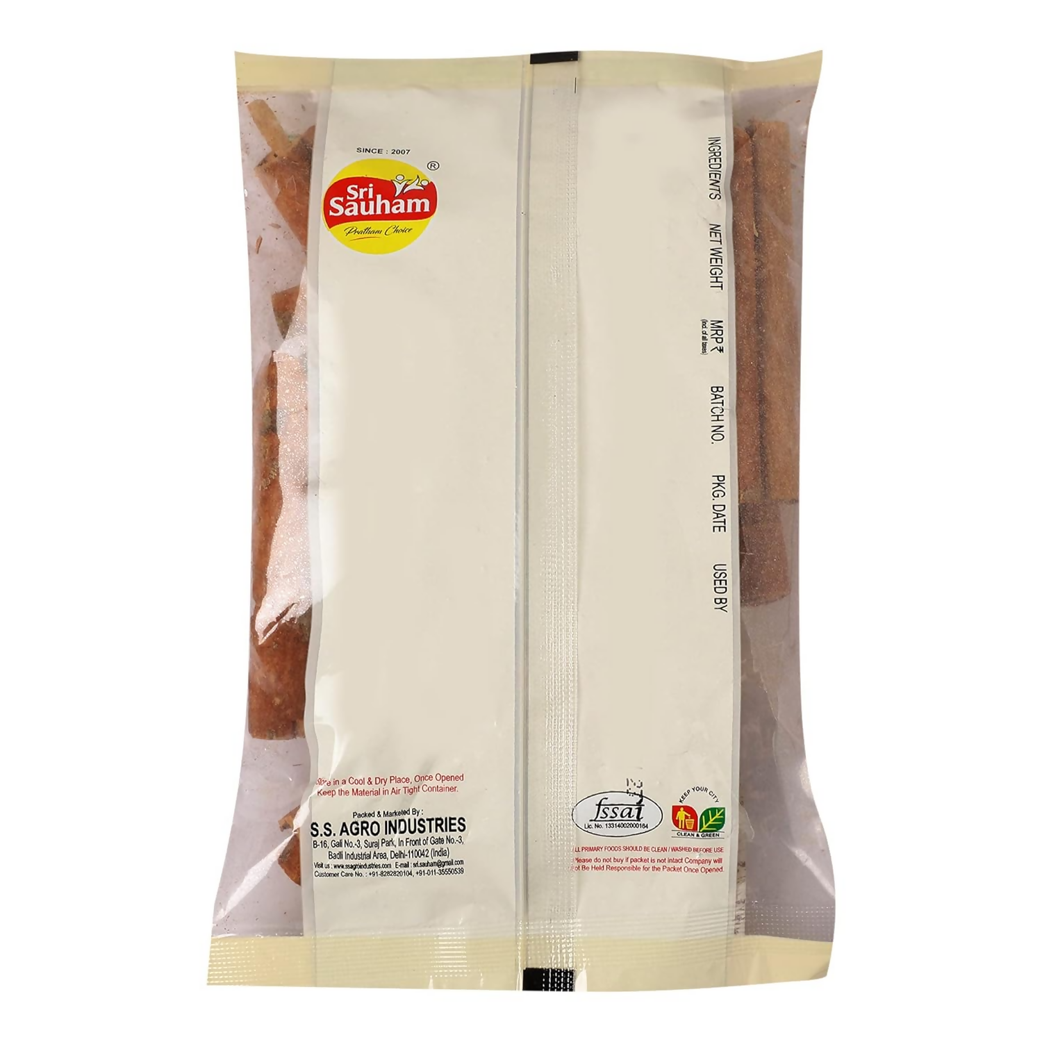 Sri Sauham Premium Cinnamon Stick (Dalchini) | Swadesiicart