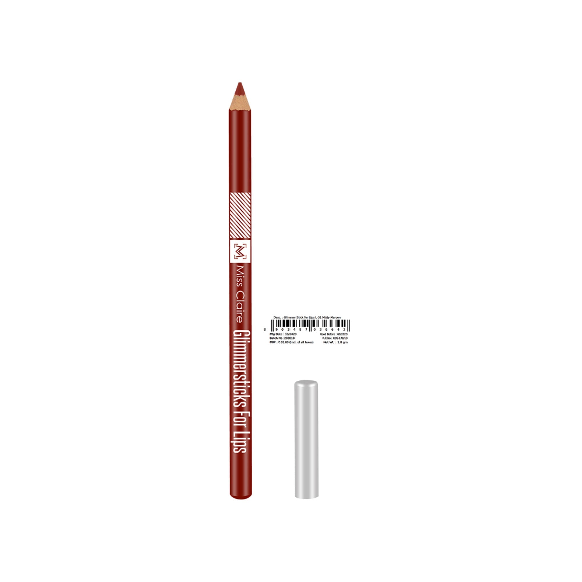 Miss Claire Glimmersticks For Lips - Misty Maroon L-51