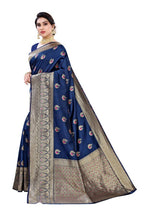 Vamika Banarasi Jacquard Weaving Blue Saree (Siri Blue) | Grab2Buy