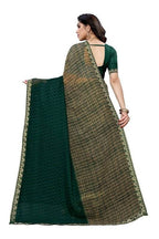 Vamika Green Georgette Lace Work Saree (Prachi Green) | Grab2Buy