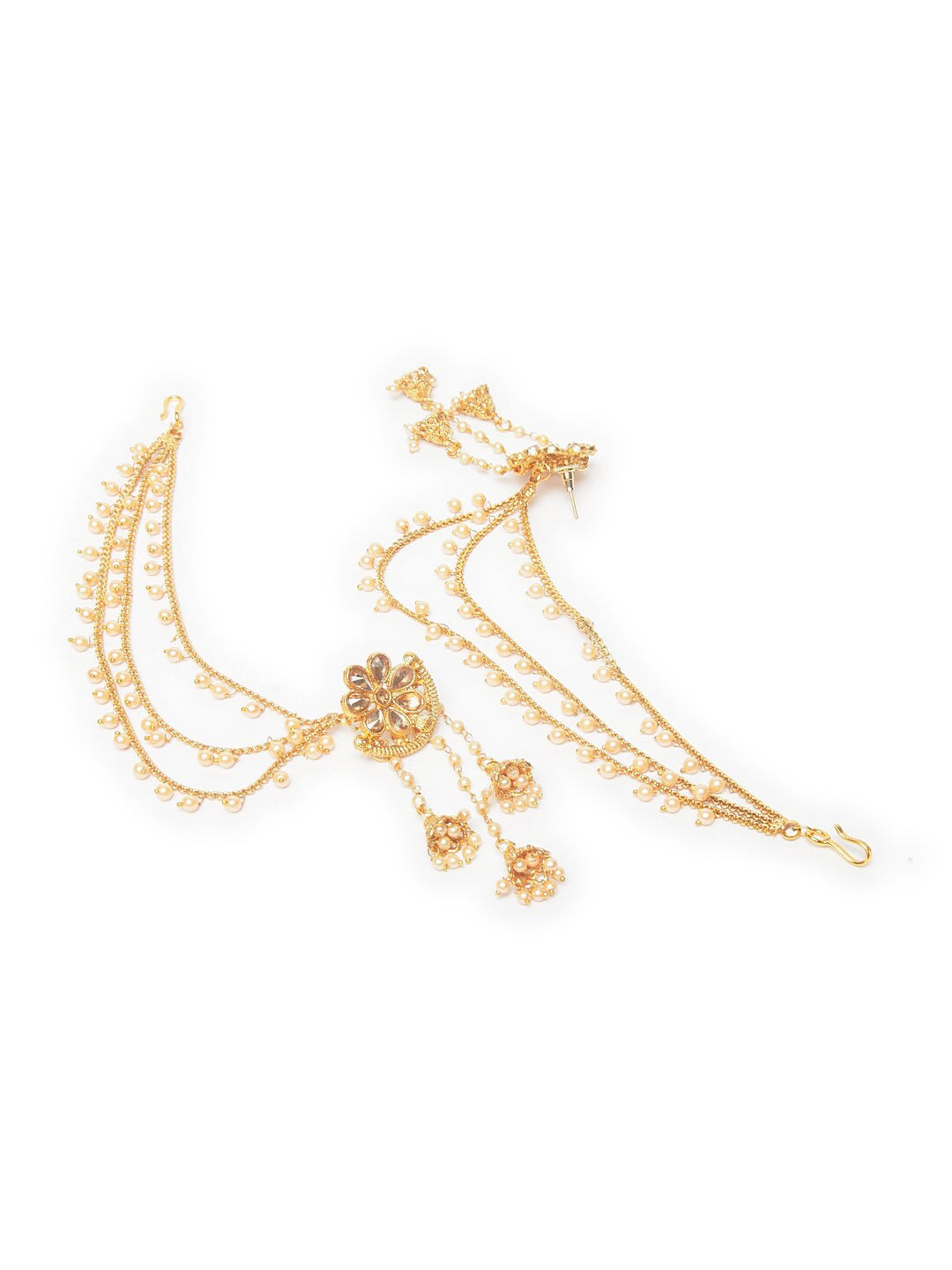 Shining Diva Gold-Polished Taselled Classic Jhumkas | Grab2Buy