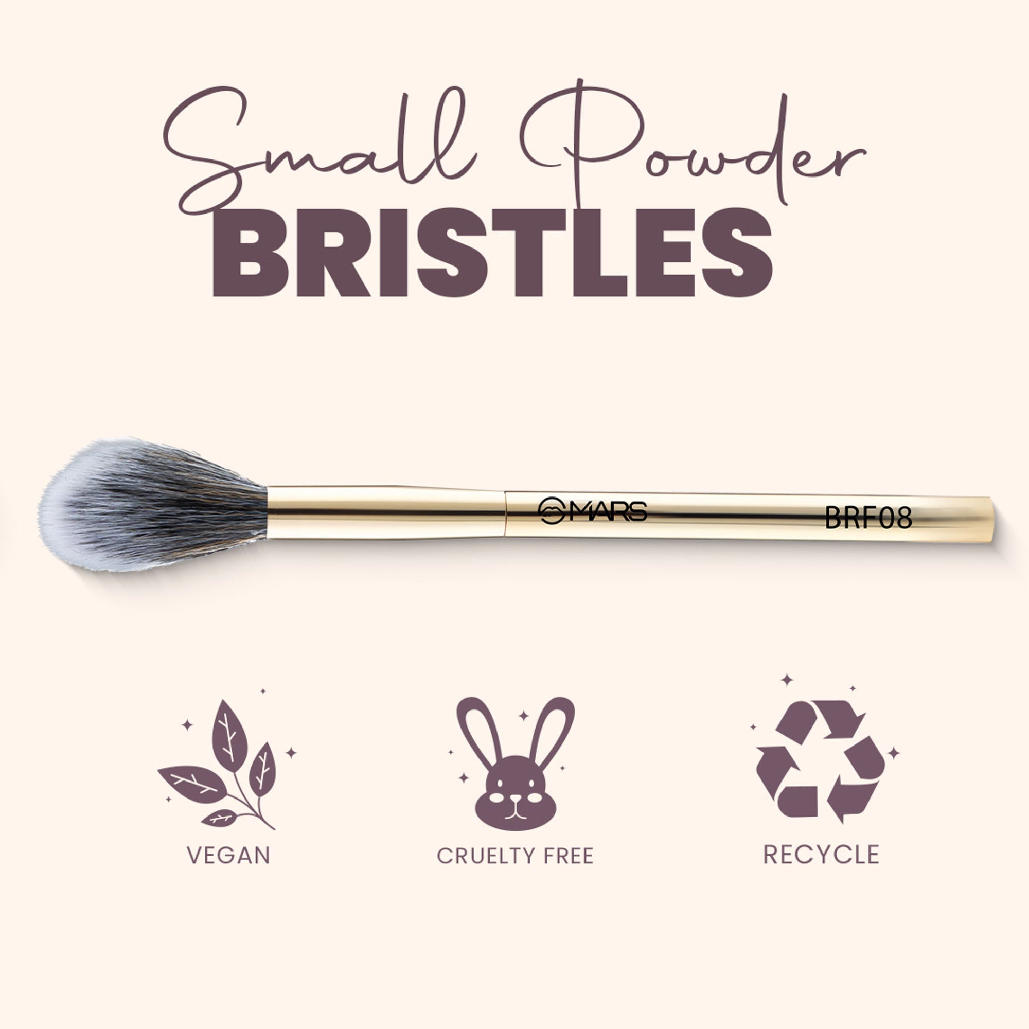 MARS Cosmetics Artist's Arsenal Professional Small Powder Golden Brush BRF-08 | Grab2Buy