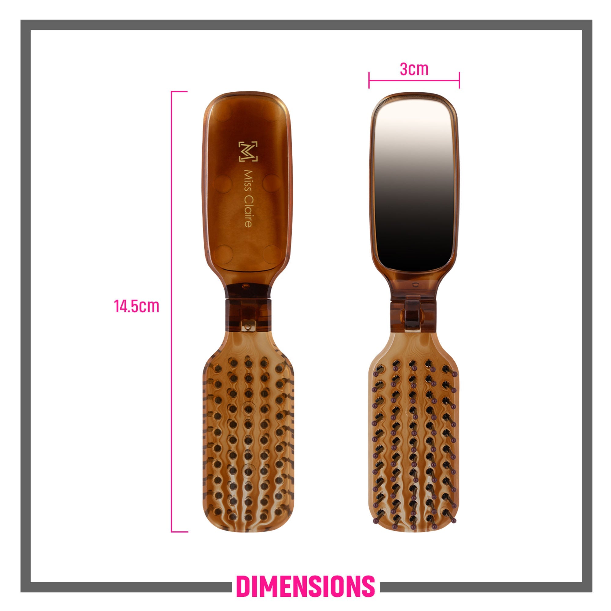 Miss Claire V450Tt Flat Hair Brush - Small | Grab2Buy