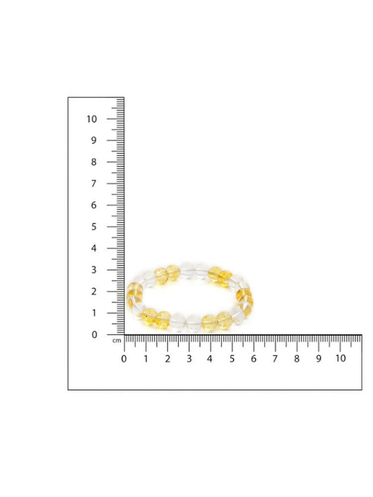 Clear Quartz & Citrine Yellow and White Beads Bracelet - Ruby Raang | Grab2Buy