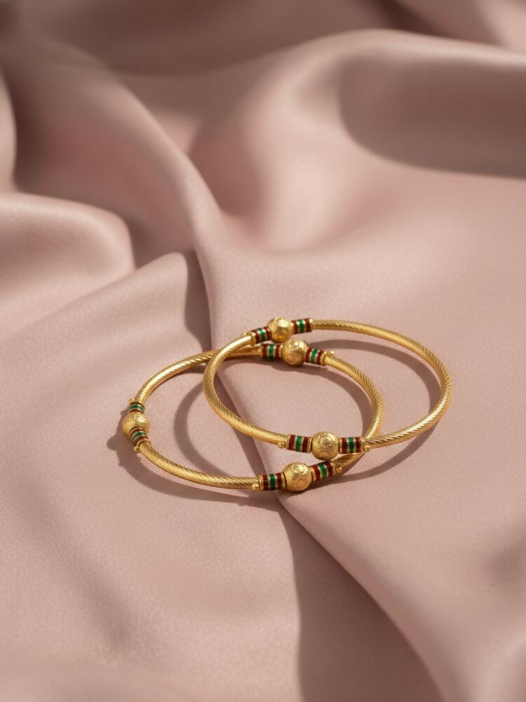 NVR Women Set of 2 Gold Plated Meenakari Kada Bangle | Grab2Buy
