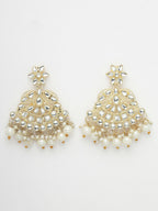 NVR Women's Gold-Polished Kundan-Studded Chandbali Earrings | Grab2Buy