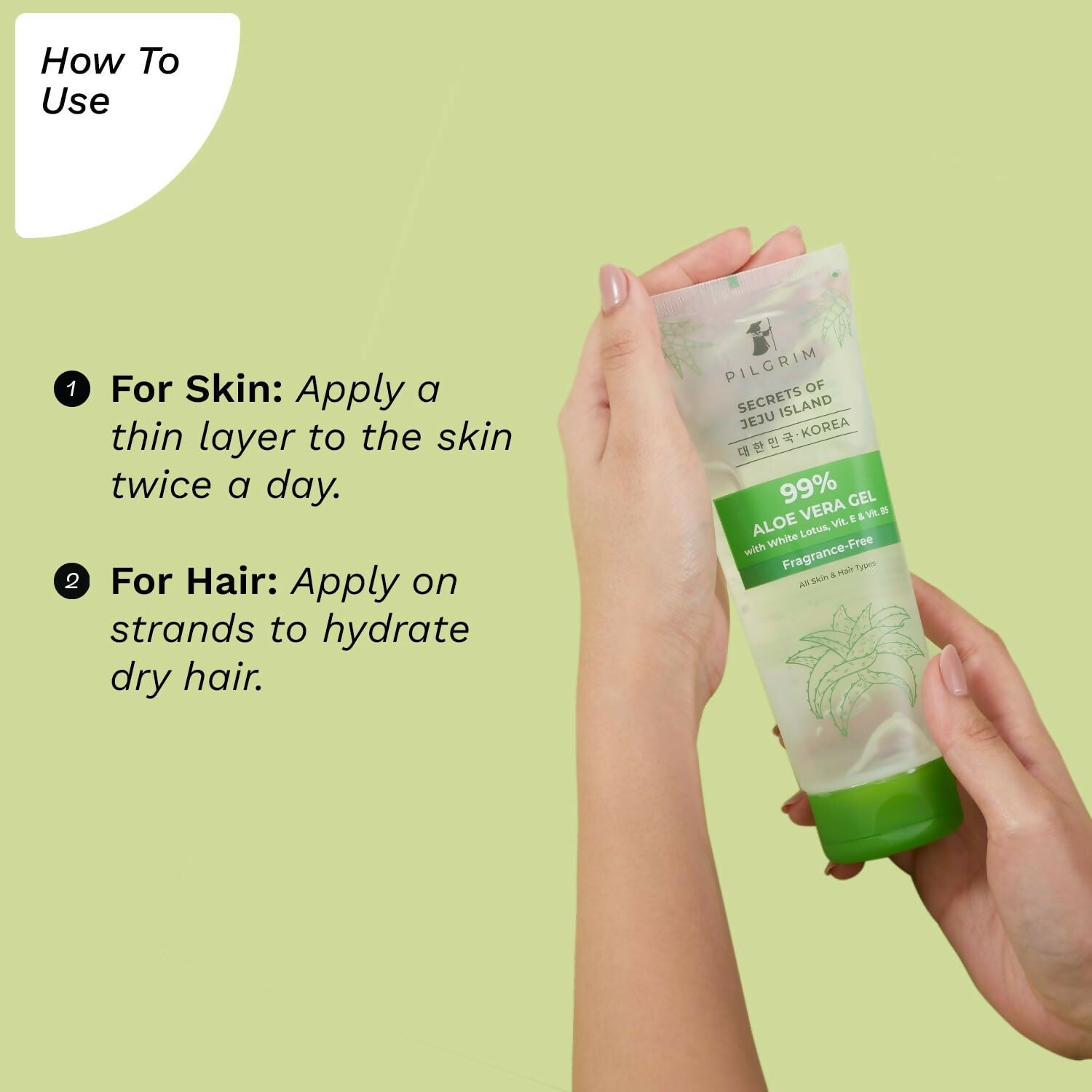 Pilgrim Korean 99% Pure Aloe Vera Gel with Vitamin E & Vitamin B5, Hydrates & Soothes Skin - Korean Skin Care | Grab2Buy