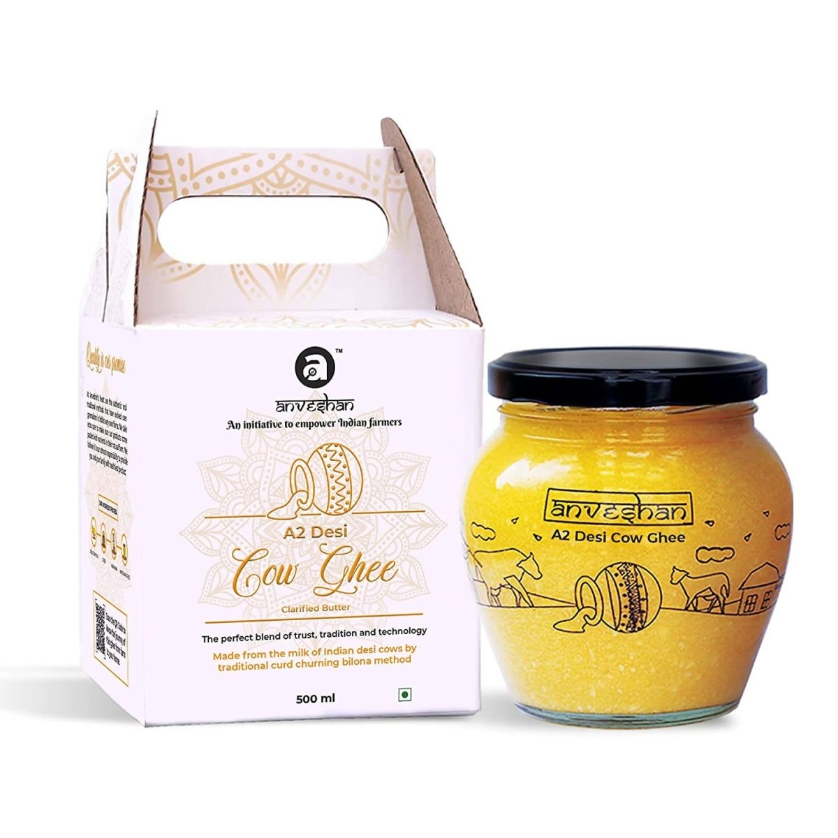 Anveshan A2 Desi Cow Ghee | Pure, Natural & Healthy Ghee | A2 Gir Cow Ghee | Grab2Buy