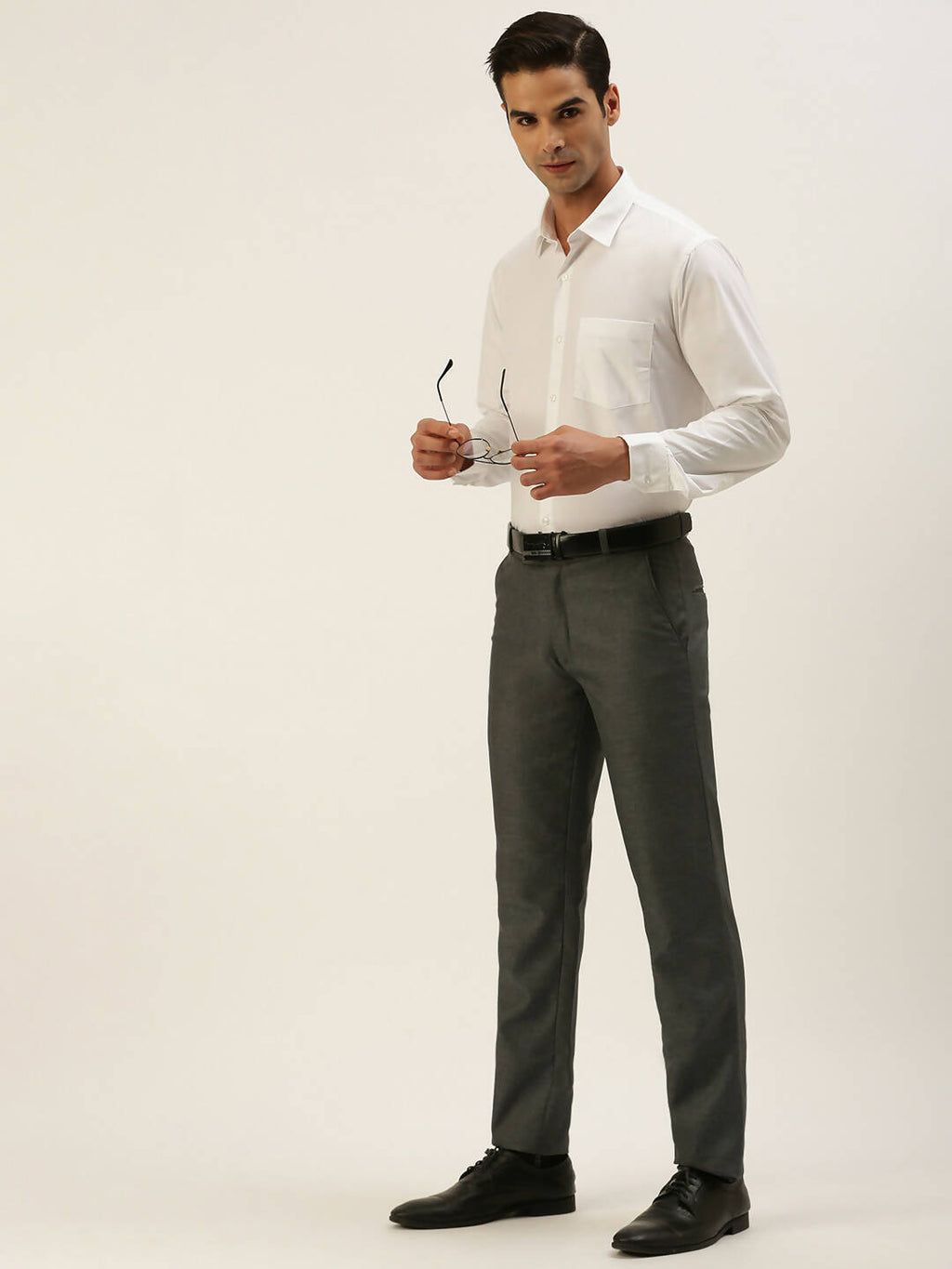 Ramraj Cotton Mens Full Sleeve Formal Poly Cotton White Shirt | Grab2Buy