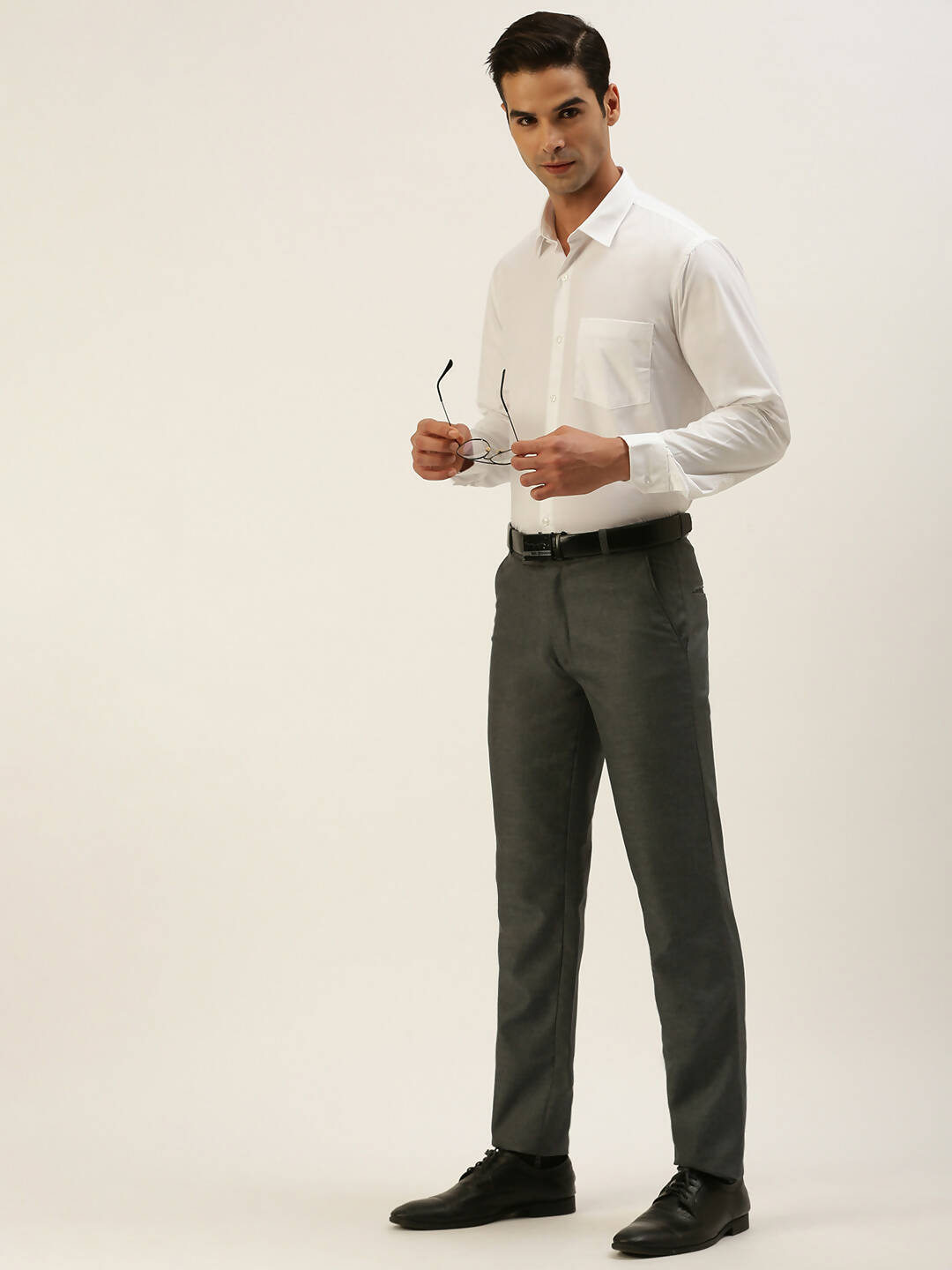 Ramraj Cotton Mens Full Sleeve Formal Poly Cotton White Shirt | Grab2Buy