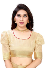 Vamika Cream Color Cotton Polyester Silk Weaving Saree | Grab2Buy