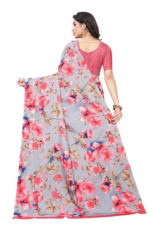 Vamika Grey Linen Satin Border Saree (SONAKSHI 12 PEACH) | Grab2Buy