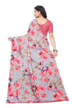 Vamika Grey Linen Satin Border Saree (SONAKSHI 12 PEACH) | Grab2Buy