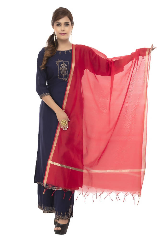 Mominos Fashion Red Banarsi Piping Dupatta | Grab2Buy