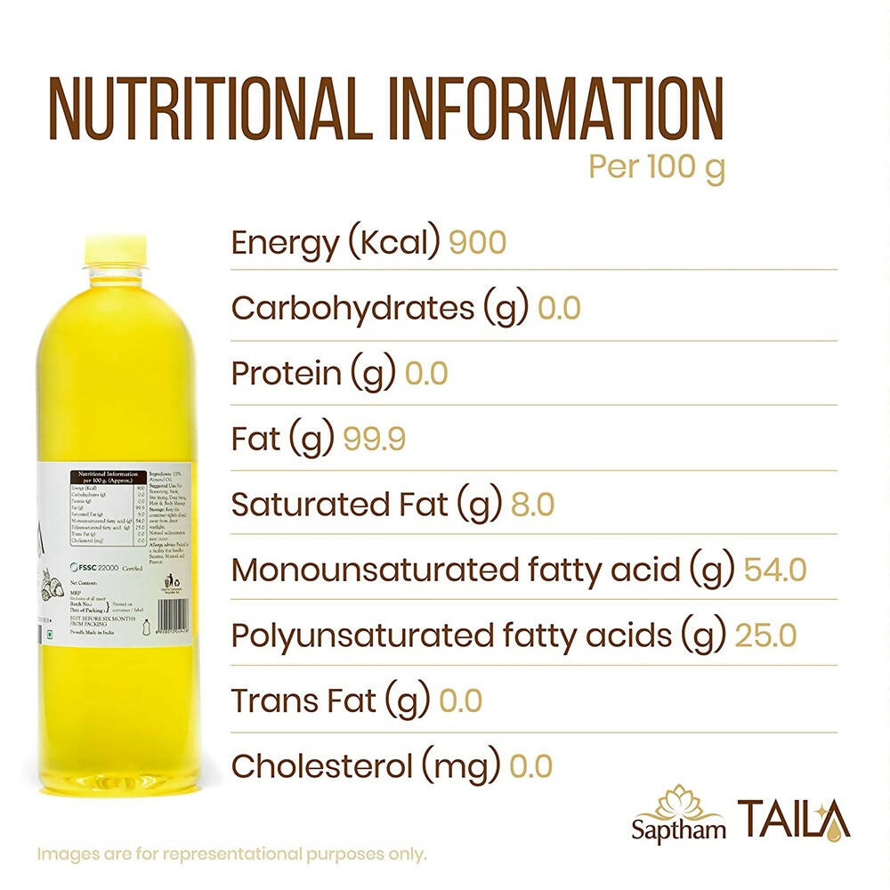 Saptham Taila 100% Wood Pressed Almond Oil | Grab2Buy