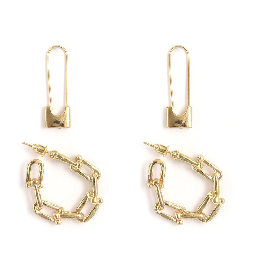 Gold-Polished Alloy Set Of 6 Designer Earrings - The Pari | Grab2Buy