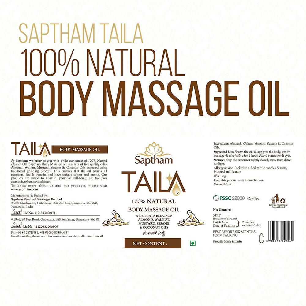 Saptham Taila 100% Natural Body Massage Oil | Grab2Buy