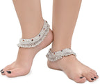 AanyaCentric Silver Plated White Metal Payal Indian Traditional Ethnic Fashion Imitation Jewellery Foot Chain | Grab2Buy