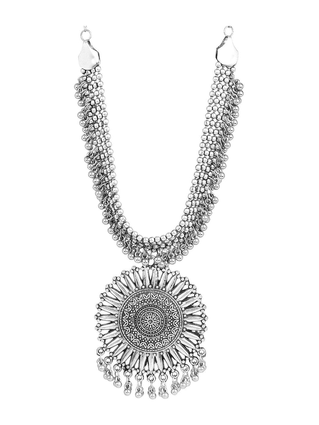 Cardinal Oxidized Silver-Toned Long Jewellery Set | Grab2Buy