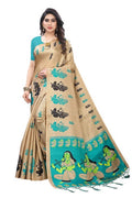 Vamika Brown Kalamkari Print With Jhalar Khadi Silk Saree (SHABRI RAMA ) | Grab2Buy