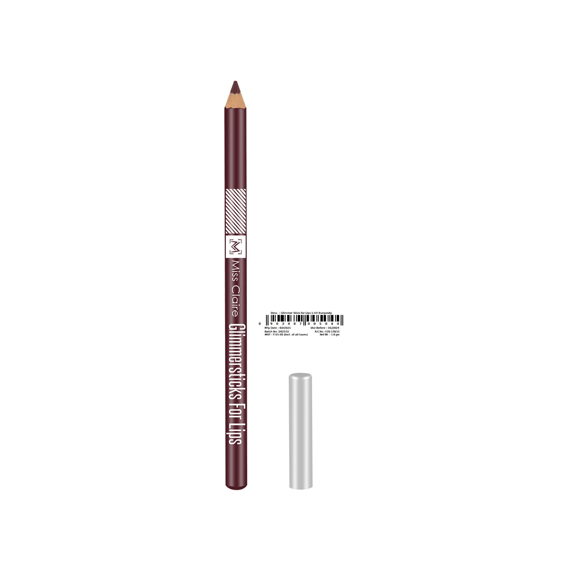 Miss Claire Glimmersticks For Lips - Burgundy L-04 | Grab2Buy