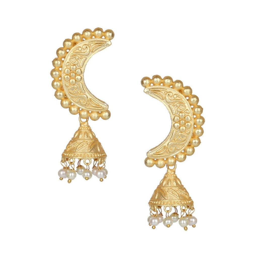 Joban Fashion Women Matte Gold Brass Earrings | Grab2Buy