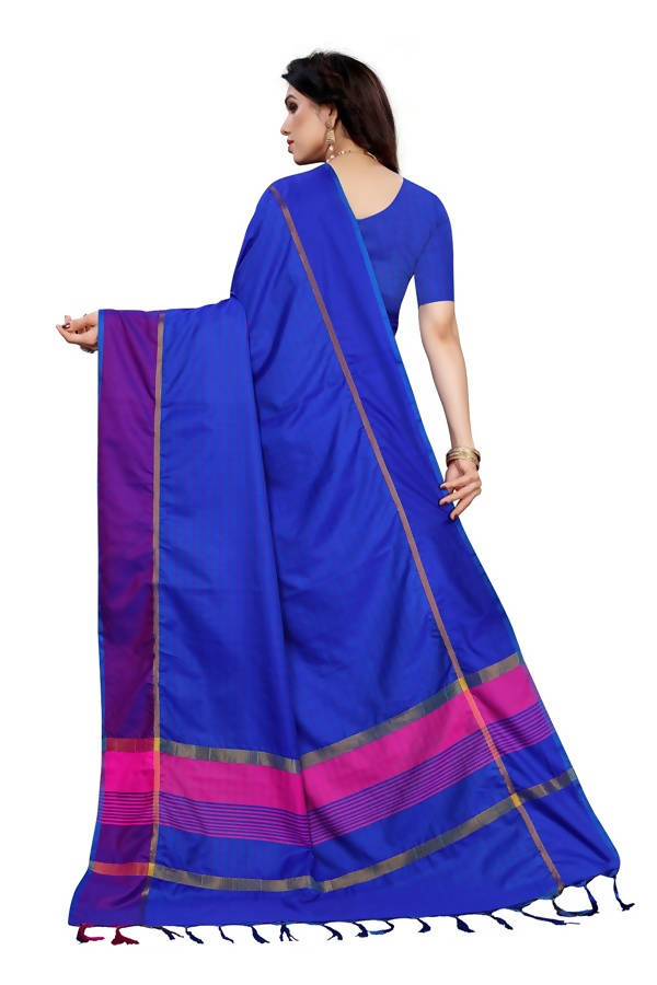 Vamika Royal Blue Cotton Silk Weaving Saree (Binita Royal Blue) | Grab2Buy