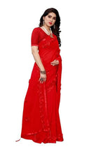 Vamika Red Georgette Embroidery Saree (GULABO RED) | Grab2Buy