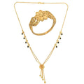 AanyaCentric Gold-Polished Mangalsutra & Ring Set