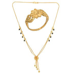 AanyaCentric Gold-Polished Mangalsutra & Ring Set