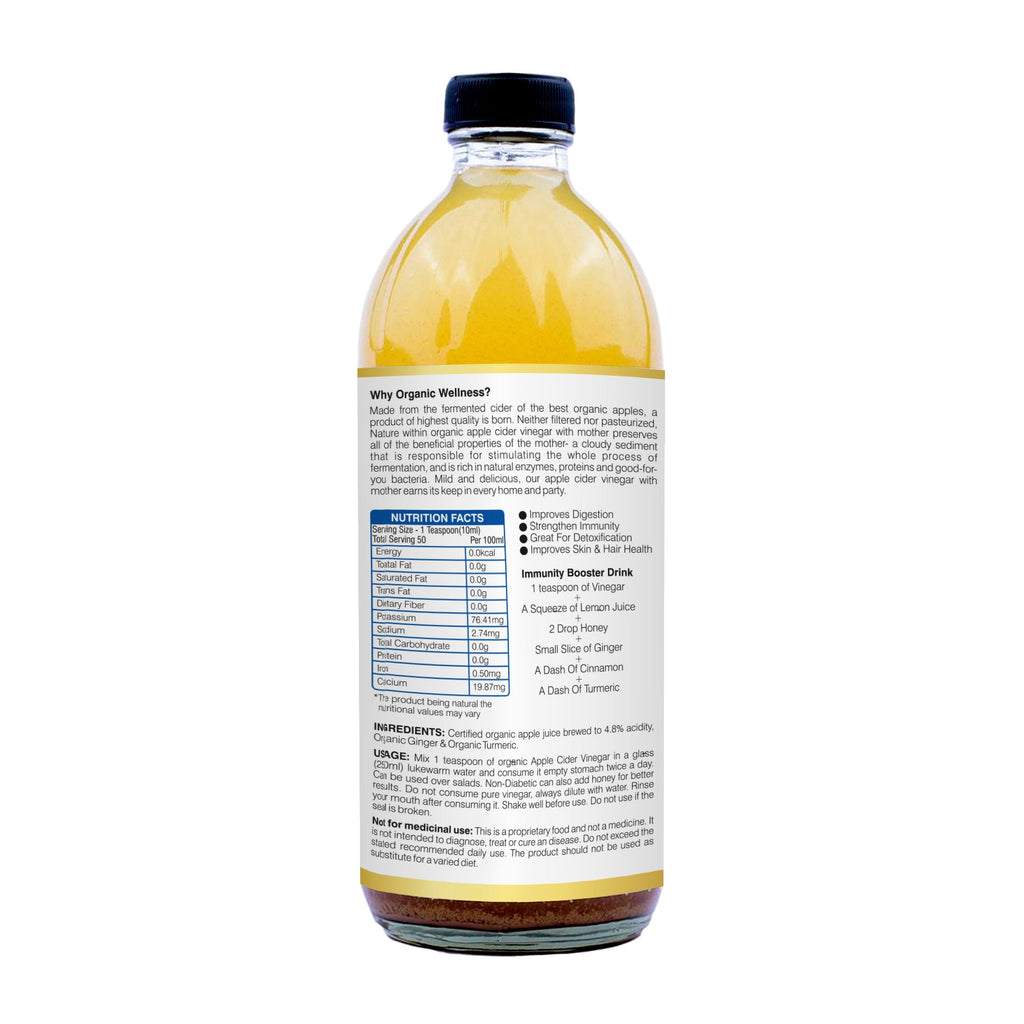 Organic Wellness Apple Cider Vinegar with Mother, Ginger & Turmeric | Grab2Buy