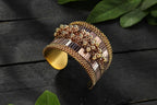 Mominos Fashion Kamal Johar Oxidised Gold-Polished Ghungroo Handcraft Cuff Bracelet | Grab2Buy