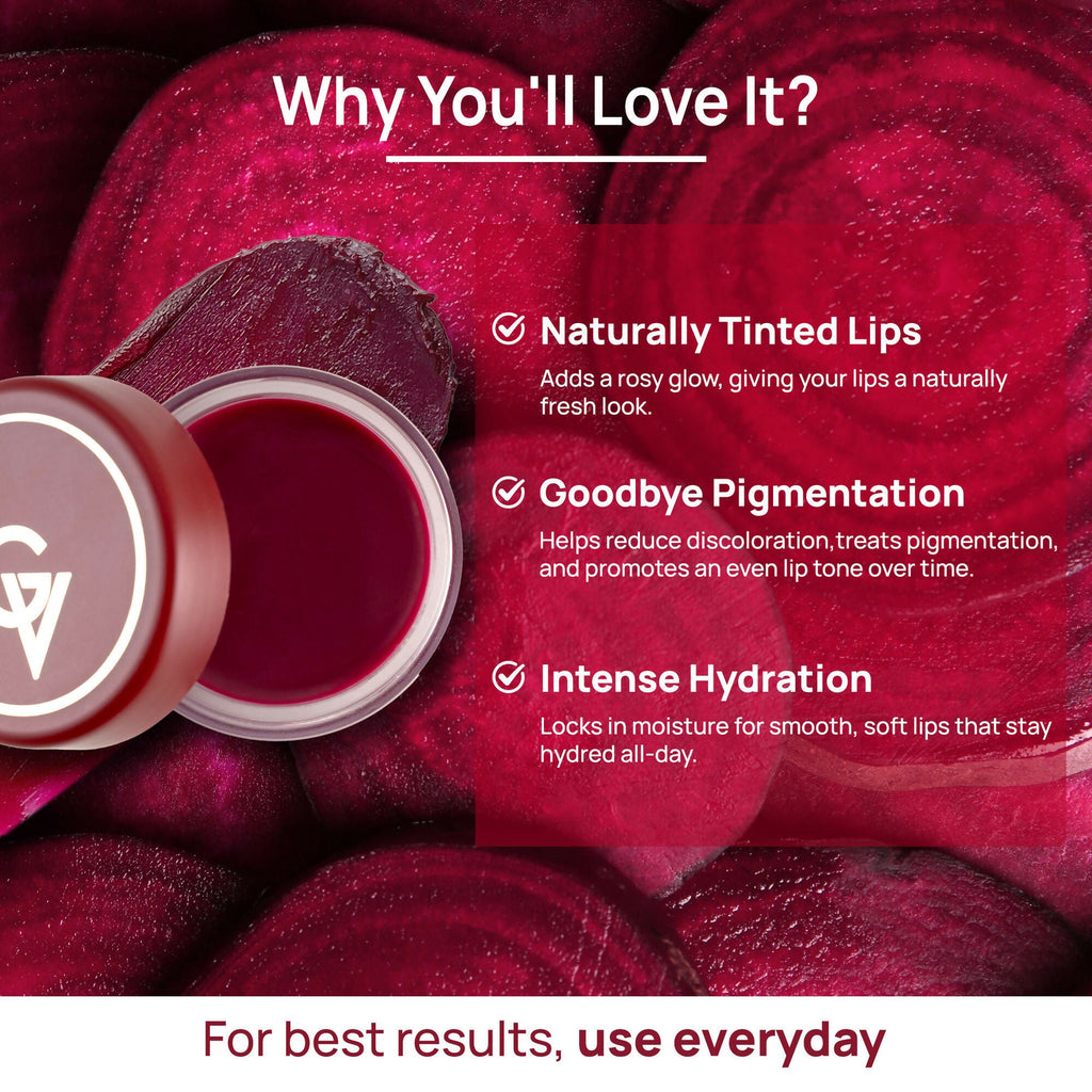 Good Vibes Beetroot Plumping Lip Balm - Reduces Pigmentation, Perfectly Tinted Lips
