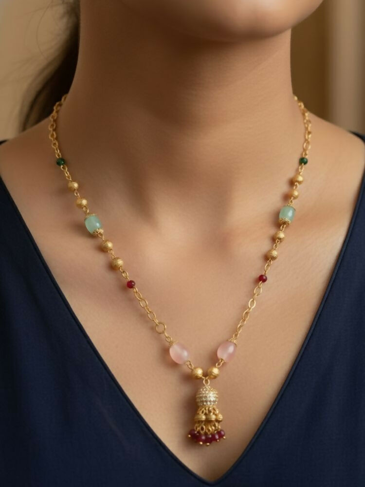 NVR Women Gold Plated Multicolour chain | Grab2Buy