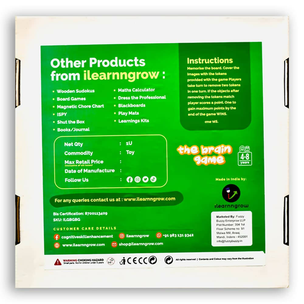 iLearnngrow Kid's Brain Board Game to Improve Memory and Observation Skills for Age 5 - 10 Years | Grab2Buy