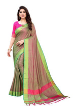 Vamika Banarasi Jacquard Weaving Green Saree | Grab2Buy