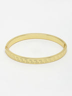 NVR Men's Gold-Polished Stainless Steel Kada Bracelet